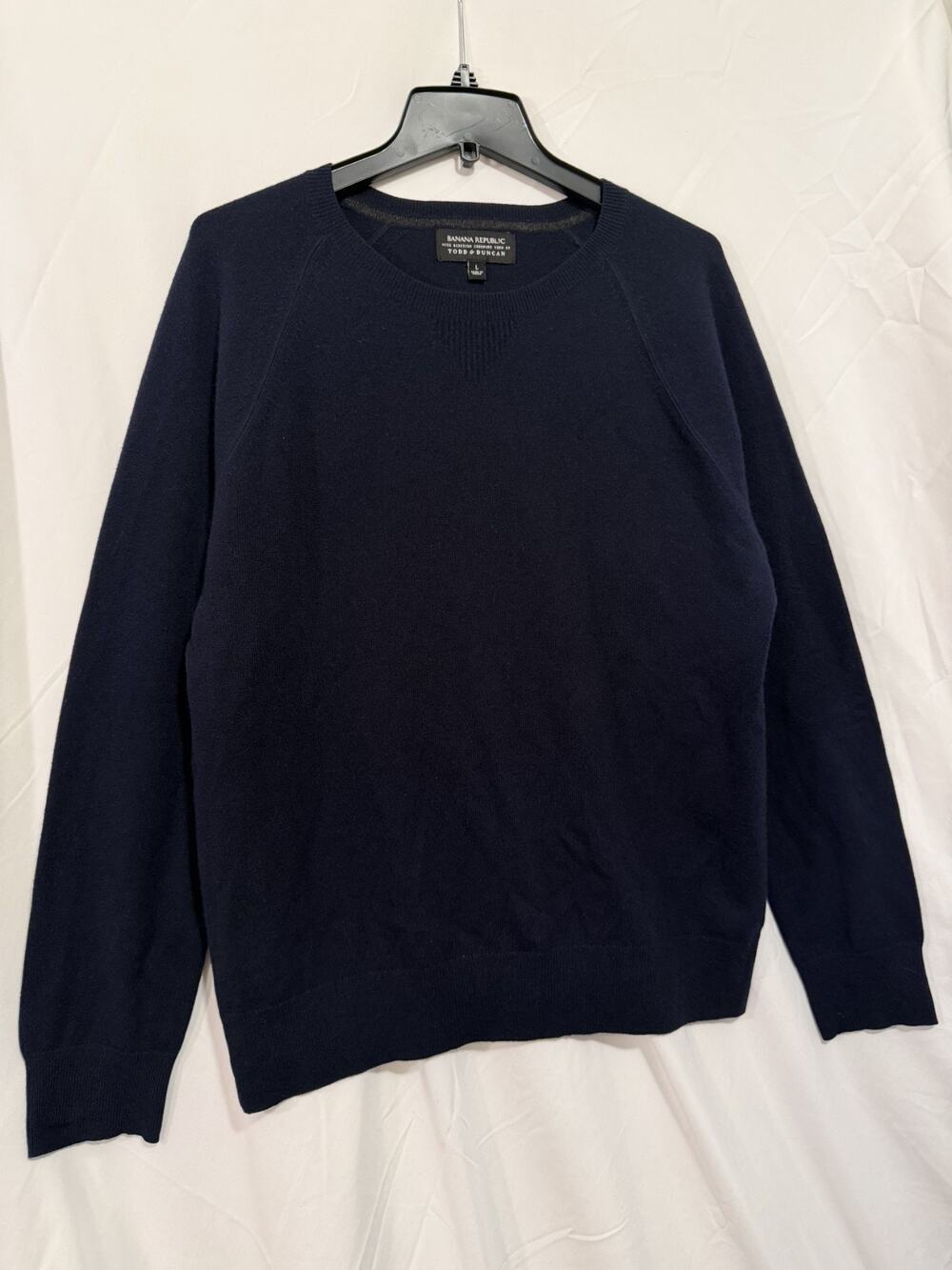 Banana Republic Todd & Duncan Mens 100% Cashmere Sweater Sz L Navy soft comfort